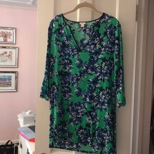J. Crew Blue and Green Floral Coverup
